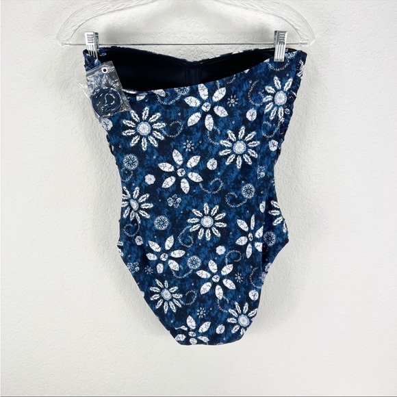 Bleu Rod Beattie Take A Dip Bandeau Navy Swimsuit One Piece Size 4 NWT - Picture 6 of 8